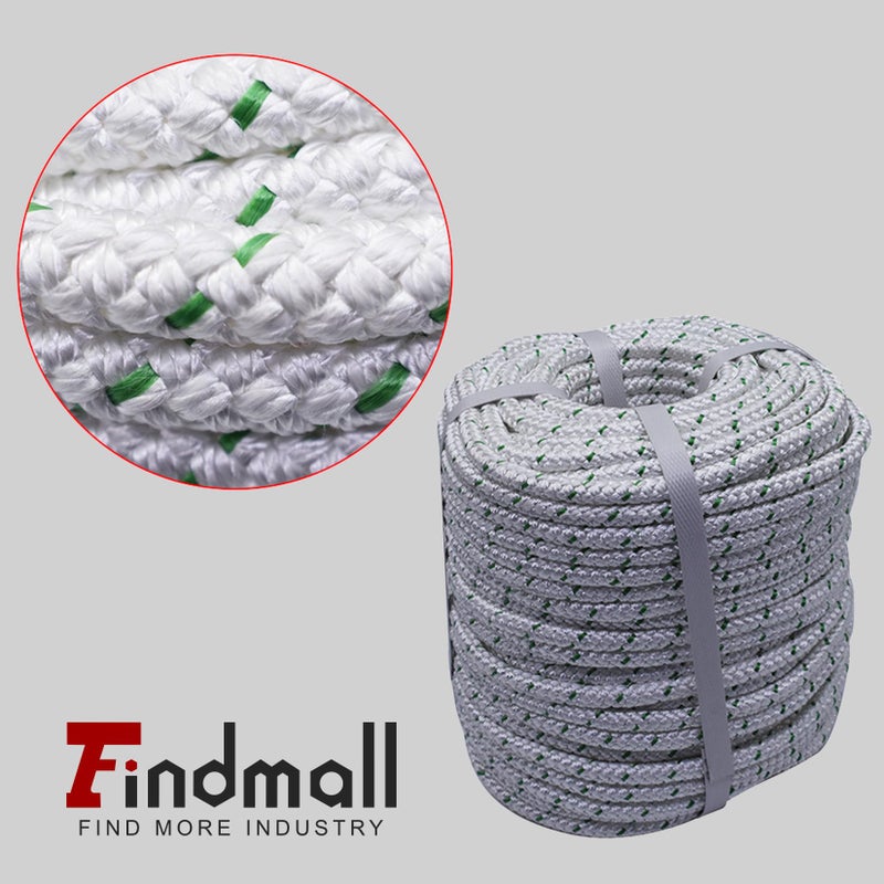 findmall 3/8 Inch x 200 Feet Double Braid Polyester Rope High Breaking Strength Pulling Rope for Tree Work Camping Swings White - Image 3